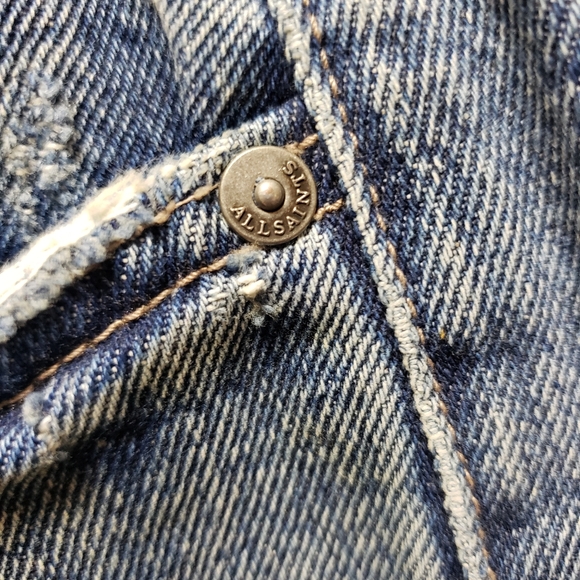 All Saints Raw Hemmed Distressed Cropped Women's Denim Jeans Size 26 NWOT - Picture 6 of 9